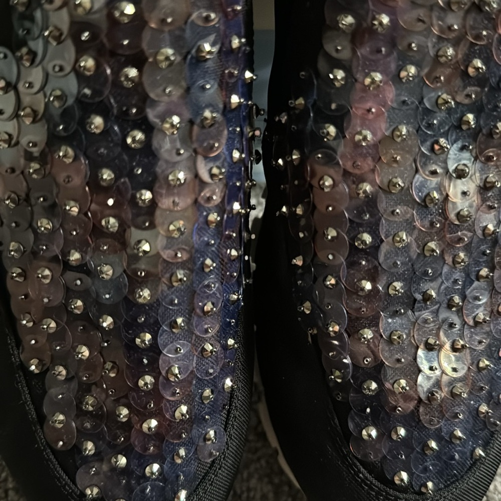 Prada Black Sequin Slip-On Athletic Sneakers - Picture 8 of 10